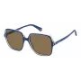 Gafas de sol para mujer Polaroid PLD6219SPJP, polarizadas, rectangulares, negro/gris, 56 mm