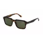 POLICE hombre SPLN36-520836 gafas de sol rectangulares para hombre, montura negra, cristales grises, 52/21/145 mm