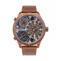 POLICE Reloj de hombre PL15662XSQR1 cronógrafo de cuarzo, caja de acero inoxidable de 52mm, esfera negra y correa de piel