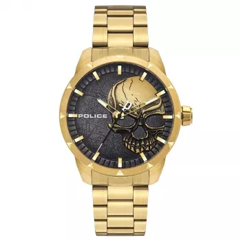 POLICE reloj hombre PL15715JSG78M cuarzo 46mm acero inoxidable tono oro esfera marrón