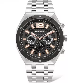 POLICE Reloj de hombre Cuarzo Analógico P15995JSTU61M 46mm Acero Inoxidable Gunmetal Gris
