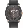 POLICE Reloj de hombre analógico de cuarzo PL15728JSB.02 48mm carcasa de acero inoxidable correa de piel negra