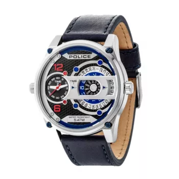 POLICE reloj de hombre R1451279001 reloj de cuarzo 55mm esfera negra correa de piel