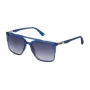 Police Gafas de sol rectangulares para hombre SPL363560955 - montura de acetato negra, lentes de policarbonato grises, protección UV400