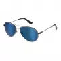 POLICE Gafas de sol hombre SPLL11-62K07B, rectangulares, acetato, montura negro brillante, lentes gris humo, protección UV400
