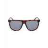 POLICE Gafas de sol rectangulares polarizadas para hombre SPLN33V59878P - Montura de acetato habana, lentes marrones, 59mm
