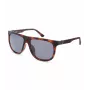 POLICE Gafas de sol rectangulares polarizadas para hombre SPLN33V59878P - Montura de acetato habana, lentes marrones, 59mm