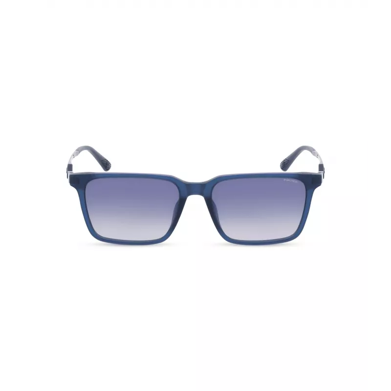 Gafas de sol POLICE hombre SPLP31-5603LM - Montura acetato cuadrada, lentes policarbonato grises, protección UV400, 56/17/145 mm