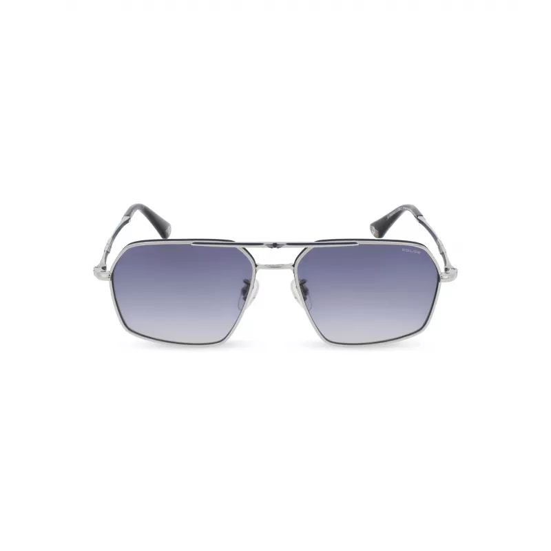 Gafas de sol de hombre POLICE SPLL86M580F94 Dark Havana montura cuadrada de acetato lente gris degradado UV400 58/16/145 mm