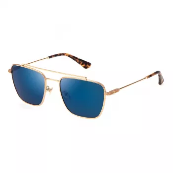 Police Gafas de sol para hombre SPLN38-54300B montura de acetato negra cuadrada lentes grises 54/19/145 mm