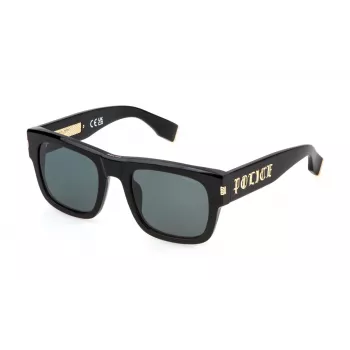 Police Gafas de sol hombre SPLP33E54700Y - Montura de acetato rectangular con lentes grises UV400