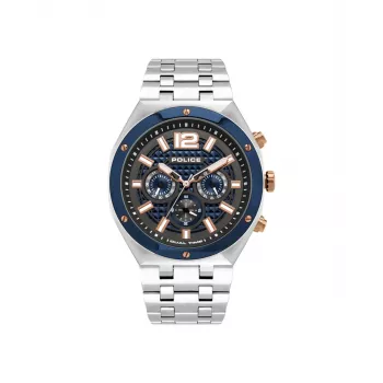 POLICE Reloj para hombre 15995JSTBL61M 46mm esfera azul correa de piel azul