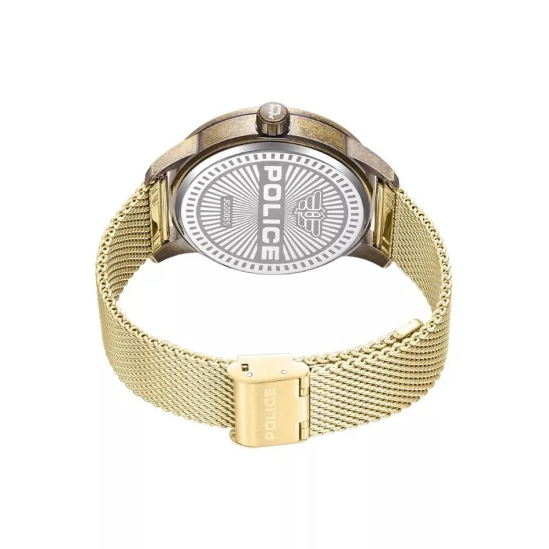 POLICE reloj hombre Blaze Collection PEWJG0005504 44mm caja de acero inoxidable correa de piel negra analógico cuarzo