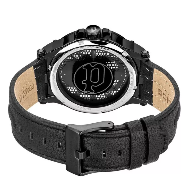 POLICE Reloj para hombre Blaze PEWJA2108201 47mm esfera negra correa de piel