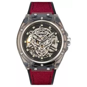 Police Reloj para hombre PEWGR1592401 44mm acero inoxidable piel negra cuarzo