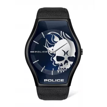 POLICE Reloj de hombre PEWJA2002302 45mm carcasa de acero inoxidable correa de piel