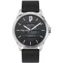 POLICE reloj hombre PEWJA2204503 46mm acero inoxidable cuarzo analógico esfera negra correa de cuero