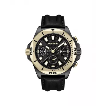 POLICE Reloj hombre PEWJF0022501 46mm acero inoxidable negro piel