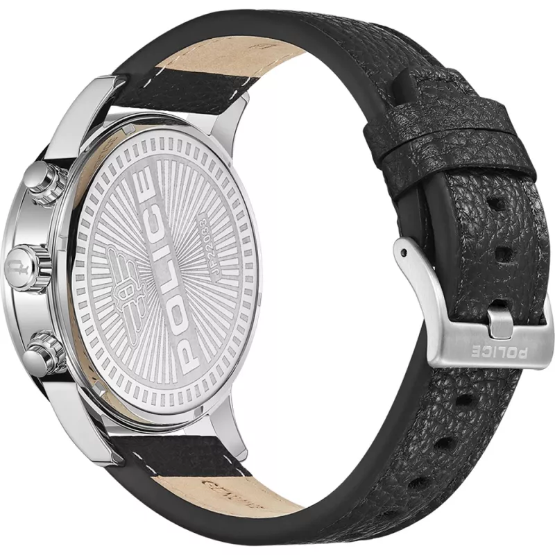 POLICE reloj hombre PEWJF2203305 48mm cronógrafo esfera negra correa de piel