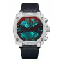 POLICE Reloj para hombre PEWJF2226802 Colección Blaze 45mm Caja de acero inoxidable Correa de piel negra Analógico de cuarzo