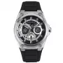 POLICE Reloj de hombre PEWJQ2203201 45mm caja de acero inoxidable esfera negra correa de cuero