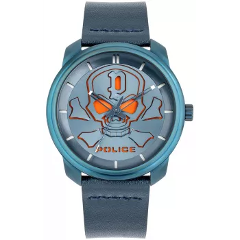 POLICE reloj hombre PL15714JSBL03 Raho esfera azul correa de piel 44 mm