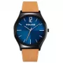 Police Reloj para hombre PL15918JSB03 44mm acero inoxidable piel negra