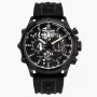 POLICE Reloj de hombre PL16018JSB02P 48mm Acero inoxidable Cuarzo Analógico Esfera negra Correa de piel
