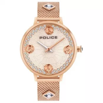 POLICE Reloj de hombre PL16031MSR32 Blaze 36mm Oro rosa Acero inoxidable Piel marrón