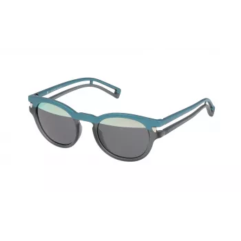 POLICE S1960M49NV8H Gafas de sol para mujer - Montura negra brillante, lentes grises degradadas, 49/21/145 mm
