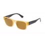 Police SPL15051760G Gafas de sol rectangulares de hombre - Montura de acetato negra, lentes grises, 51 mm