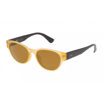 POLICE SPL15152760G gafas de sol rectangulares hombre - montura de acetato habana, lentes de policarbonato verdes, protección UV400