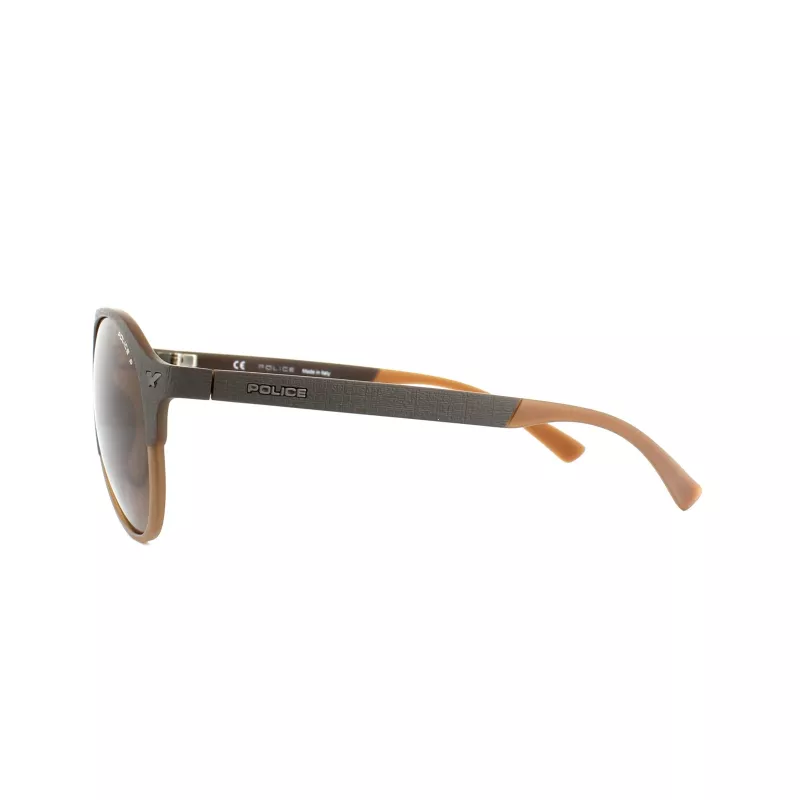 Police SPL1635594CP Gafas de sol unisex rectangulares montura de acetato Havana lentes verdes polarizadas 55/19/140 mm