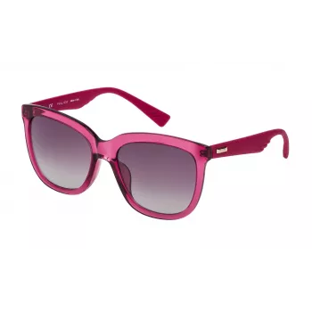 POLICE SPL410-56AFDX Gafas de sol mujer estilo ojo de gato - montura de acetato negra, lentes de policarbonato grises, protección UV400