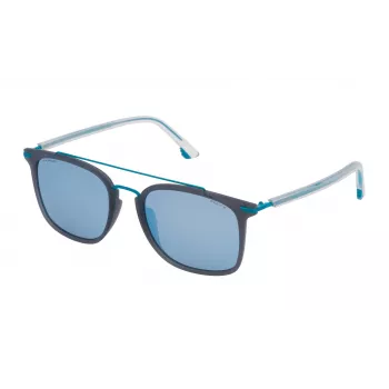 POLICE SPL58354M20P Gafas de sol unisex - montura de acetato negra, lentes grises polarizadas, 54 mm