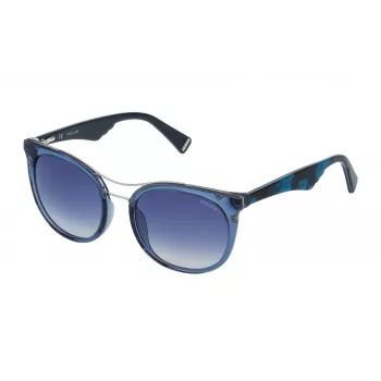 Police SPL758520955 Gafas de sol de mujer Havana Montura de acetato Lentes marrones 52mm
