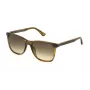 POLICE SPL872N5606U8 gafas de sol rectangulares de hombre - montura de acetato havana, lentes tintadas marrones, protección UV400