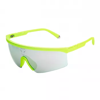 POLICE SPLA28997B8X Gafas de sol hombre - Montura negro brillante, lentes azul espejado