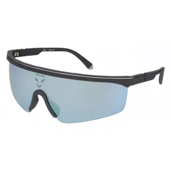 POLICE SPLA28999U5X Gafas de sol aviador de hombre Negro Metal Lentes grises 99mm
