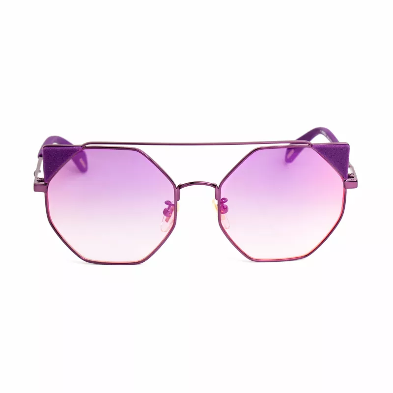 POLICE SPLA95568TNV gafas de sol de mujer estilo gato - montura negra, cristales grises degradados 56 mm