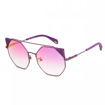 POLICE SPLA95568TNV gafas de sol de mujer estilo gato - montura negra, cristales grises degradados 56 mm