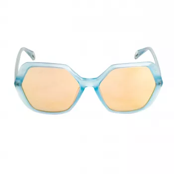 POLICE SPLA9858VA1A Gafas de sol rectangulares de mujer - montura de acetato negra, lentes grises, 58 mm