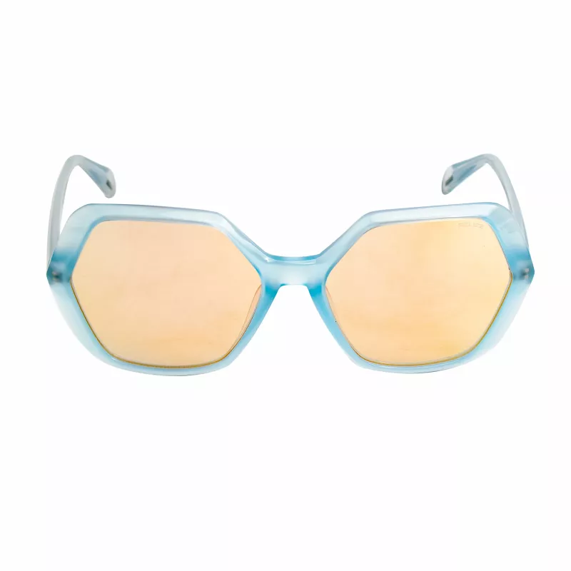 POLICE SPLA9858VA1A Gafas de sol rectangulares de mujer - montura de acetato negra, lentes grises, 58 mm