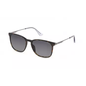 Gafas de sol de hombre POLICE SPLD47-550752 montura de acetato habana lentes de policarbonato marrones 55 mm
