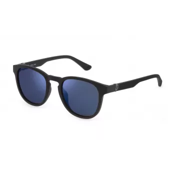 POLICE SPLF60-53U28P gafas de sol hombre, rectangular, polarizadas, montura havana, cristales verdes, 53mm