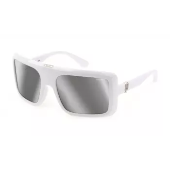 POLICE SPLF62-6104AW Gafas de sol rectangulares de hombre - montura negra, lentes grises 61/19/130 mm