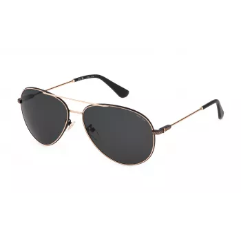 POLICE SPLL11-590302 Gafas de sol unisex - Montura negra, lentes grises, UV400, 59 mm