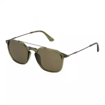 POLICE SPLL76-53G61P Gafas de sol rectangulares de hombre color habana con lentes polarizadas grises