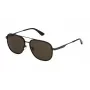 POLICE SPLL78-580627 Gafas de sol de hombre, rectangulares, montura negra brillante, lentes grises, 58 mm