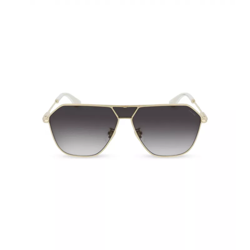 POLICE SPLL89-62300Y Gafas de sol hombre rectangulares - montura negra lentes grises 62mm